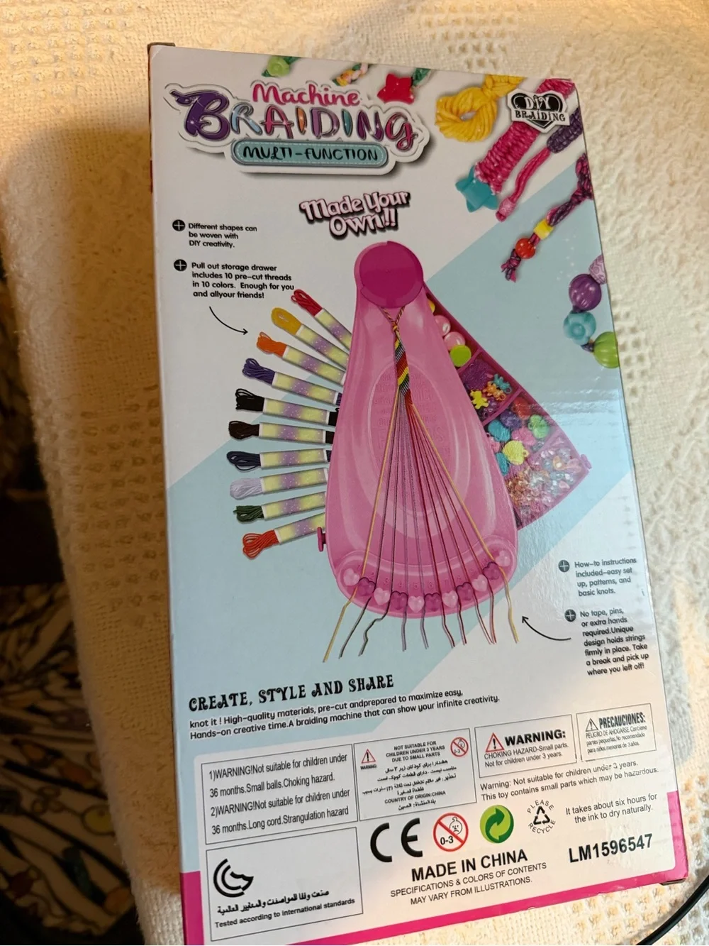 DIY Machine Braiding Kit for Kids - Pink Multi-Color